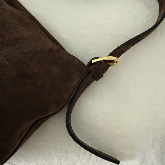 Vestirsi Eden Dark Chocolate Suede Shoulder Bag - Picture 4 of 9